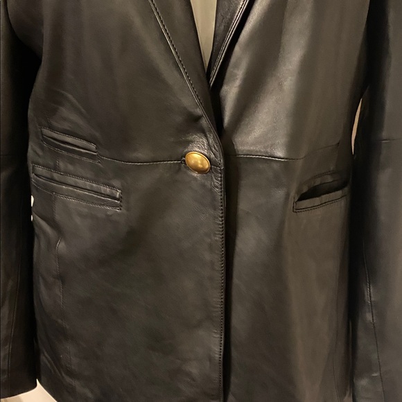 Black Leather Women's Jacket - Picture 4 of 14
